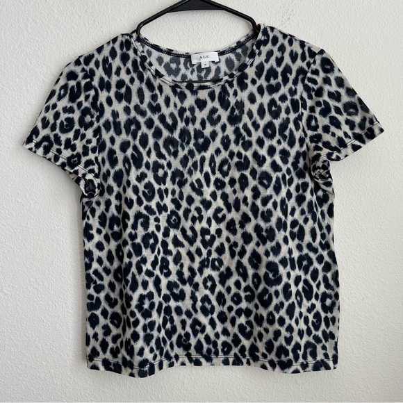 A.L.C. Cheetah Short Sleeve Tee T Shirt - Picture 1 of 4